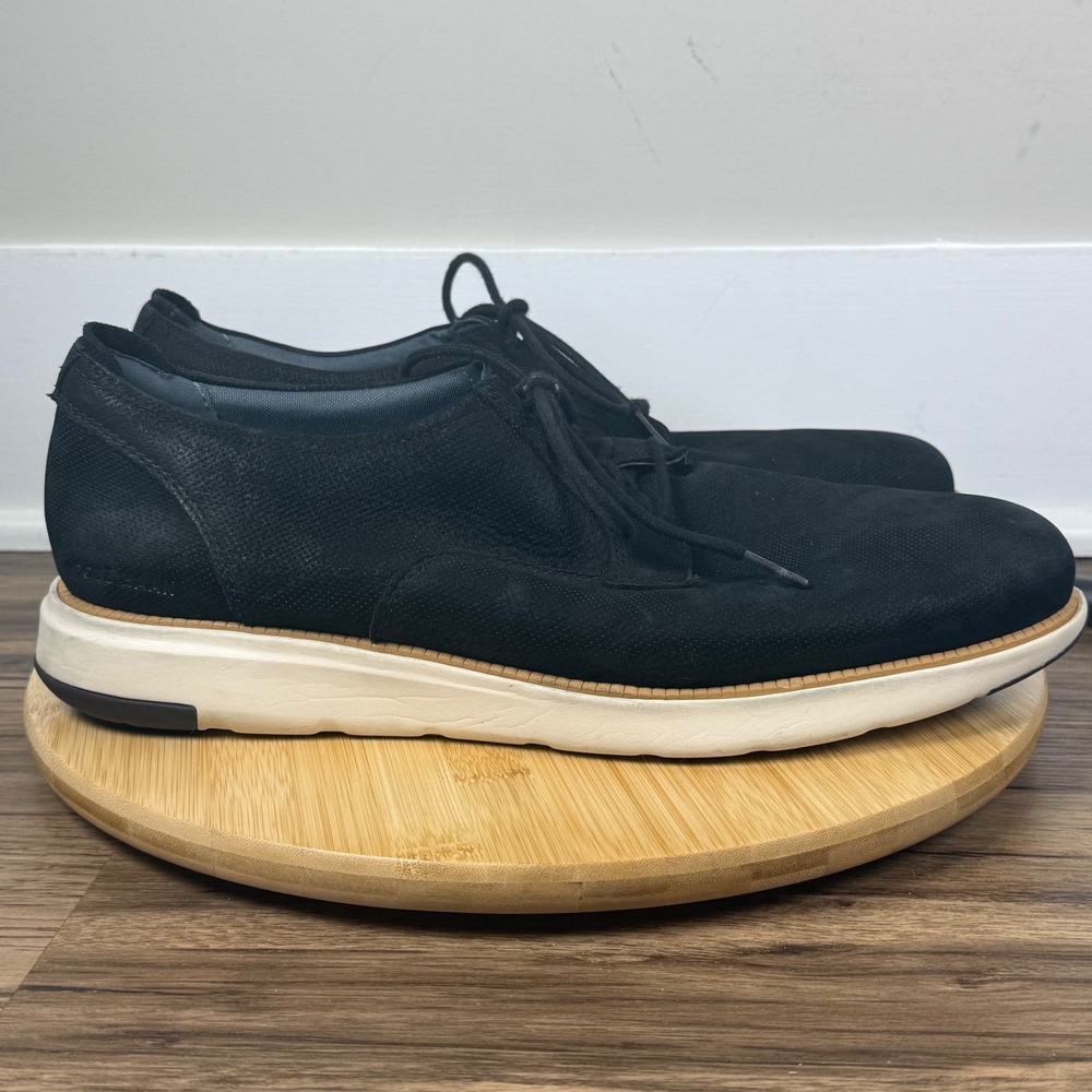 Cole Haan Grand 360 Oxford Men's 13 Black Perforated Nubuck Sneaker Hybrid Light